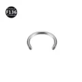 F136 Titan Hufeisen Ring Aussengewinde Circular Barbell Piercing Schmuck Variante - 1,2x6 mm + Gewinde M1,2 / Silber