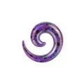 Lila Acryl Spirale Ohr Dehnstab Piercing Schmuck mit bunten Farbklecksen für Damen. - 2.0mm / Lila Punkte