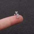 Boucle Oreille Cartilage Zircon Acier Inoxydable Variante 0.8x6mm Bijou Minimaliste - No.2 Style Ligne Strass / 0.8x6mm / Argent
