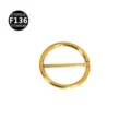 Titanium piercing ring body jewelry sterile 14G metal circular barbell fashion accessory - 1.2x12mm (Outer 1.6mm) / Gold Polished