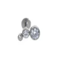 Gioiello per piercing labret cartilagine in titanio con tre zirconi luminosi - 1.2*8mm / No.2