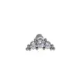 F136 Titanio Cartilagine Piercing Orecchino con Zircone Cluster Variante Design - 1.2*8mm / NO.3