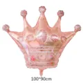 Large rose gold crown foil balloon for party and bar decoration, 100x90cm festive supply. - Large Rose Gold