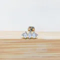 Titan Marquise Zirkon Labret Stecker Ohrknorpel Piercing Körperschmuck Silber Finish - Stil 7 / 1,2*6 mm Gewinde M0.9 / Silber
