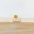 Titanium Markisen Cluster Labret Stecker Piercing Schmuck für Ohr Knorpel und Lippe. - Stil 7 / 1,2*6 mm Gewinde M0.9 / Gold