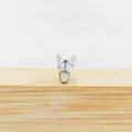 Titanium Marquise Zirkonia Knorpel Ohrring und Lippenstift Piercing Schmuck Variante - Stil 8 / 1,2*6 mm Gewinde M0.9 / Silber