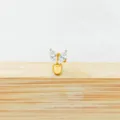 Titanium Kristall Markise Piercing Stecker für modischen Ohrknorpel und Lippenschmuck. - Stil 8 / 1,2*6 mm Gewinde M0.9 / Gold