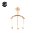 F136 Titan Piercing Schmuck Stern Quaste Labret Knorpel Ohrring Koerper Piercing - Pentagramm-Anhänger in Roségold