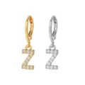 Stainless Steel Initial Letter Z Hoop Earrings Gold Silver Variant Fashion Jewelry - Style Z