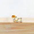 Titanium Labret Stift und Knorpel Piercing Körperschmuck mit funkelnden Zirkonia Steinen - Stil 10 / 1,2*6 mm Gewinde M0.9 / Gold