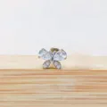 Schmetterling Labret Piercing Stecker Zirkonia Knorpel Ohrring Silber Schmuck - Stil 11 (Schmetterlings-Design) / 1,2*6 mm Gewinde M0.9 / Silber