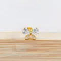 Titanium Schmetterling Kristall Piercing Stecker, minimalistischer Knorpel Ohrring Lippenring. - Stil 11 (Schmetterlings-Design) / 1,2*6 mm Gewinde M0.9 / Gold