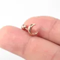 Roségoldener Edelstahl Mond Piercing Ohrstecker mit Kugel für Knorpel Körperschmuck. - Mond Roségold Stil (No.3 Roségold) / 1.2x6mm (Stabdicke x Länge)