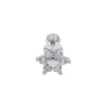 Modischer silberner Edelstahl Zirkon Blume Knorpel Ohrstecker Piercing Schmuck - Blumen-Stil (No.23 Silber) / 1.2x6mm (Stabdicke x Länge)