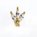 Edelstahl Mikro-Pavé Zirkonia Krone Knorpel Ohrring, 1.2x6mm Piercing Schmuck Stk - Drei-Steine-Kronen-Stil (NO.22 Gold) / 1.2x6mm (Stabdicke x Länge)
