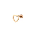 Goldene Herz Knorpel Ohrring Edelstahl Piercing Schmuck mit Schraubkugel Stecker - Herz Roségold Stil (NO.27 Roségold) / 1.2x6mm (Stabdicke x Länge)