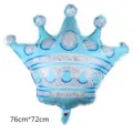 Large blue crown foil balloon for birthday party and wedding event decoration 76x72cm - Medium Blue