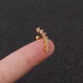 Piercing cartilage oreille zircon acier inoxydable dore elegance variante de bijou - No.4 Pavé Style Incurvé / 0.8x6mm / Or