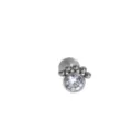 Piercing labret in titanio con zircone cubico trasparente e design a grappolo di perle. - No.9
