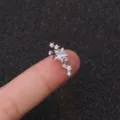 Boucle d'oreille étoile en acier inoxydable et zircone, bijou de piercing élégant. - No.9 Style Cluster Étoile / 0.8x6mm / Argent