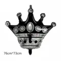 Black silver crown aluminum foil balloon for birthday party decoration 76cm x 73cm. - Medium Black