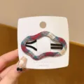Children's plaid hair clip cute side bobby pin hair accessories for toddler girls cute design - Grid Cloud / Red and Green Plaid Cloud