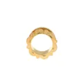 Goldfarbener Edelstahl Ohr-Tunnel mit floralem Bogenrand, stilvoller Piercing Schmuck. - Blütenblatt-Rand Geschnitzt Stil (M2541) / 18mm