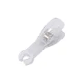 Transparent plastic body piercing clamp detail view, professional tattoo positioning tool with metal spring. - Transparent Round Nose Pliers