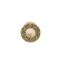 Goldener Edelstahl Ohr Tunnel Stecker mit schwarzem gravierten Muster fuer Koerperschmuck - Griechisches Mäander-Muster Stil (M2541) / 6mm