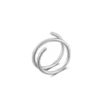 Double anneau de nez courbe cerceau piercing cartilage minimaliste detail argente - 0.8x6mm / Argent