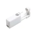 Sterile disposable ear piercing tool detail closeup showing 0.8mm stainless steel needle. - White