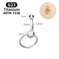 G23 titanium navel ring barbell body piercing jewelry ASTM F136 piercing 89c - 1.6x11mm Bar / Silver