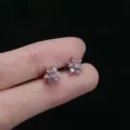 Stainless steel pink crystal flower dermal anchor piercing jewelry body piercing body stud earring - 1.6*2.5*8mm / Light Pink Zirconia