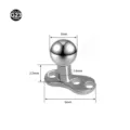 Titanium dermal anchor piercing G23 me ball 3mm kai kathares diastaseis gia to soma. - Χρώμα Τιτανίου 1.6*2.5*3mm
