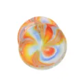 Bunter Wirbel Glas Ohrstecker Tunnel Piercing Schmuck Korpus Modifikation Zubehoer neu. - 19mm / Orange + Weiß