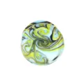 Glas Ohrstecker Spiral Wirbel Piercing Schmuck, meeresblau gelb Farbvariante Artikel. - 6mm / Gelb + Weiß