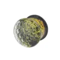 Glas Ohr Dehner Tunnel Piercing Schmuck Honigwabe Textur Doppelbördelung Ohrläppchen Dekor. - 6mm / Gelb