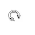 Edelstahl Hufeisen Barbell Piercing Ring mit spitzen Enden für Ohr und Körperschmuck. - Stahlfarbe Hufeisenring / 1 Stück (3x10x5mm)