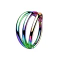 18G Roestvrij Staal Drievoudige Ring Piercing Kleurrijk voor Oor Lip Lichaamssier - 1.0x8mm / Kleurrijk