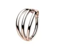 Roestvrij staal driedubbele ring piercing sieraden detail, 18G roségoud hoepel voor kraakbeen. - 1.0x8mm / Roségoud