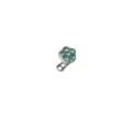 Detailed close-up of a flower-shaped dermal anchor jewelry top featuring sparkling teal gems. - 1.2x6x5mm / Light Blue