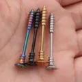 Stainless Steel Screw Body Piercing Jewelry Unique Industrial Barbell Set Punk Style - Silver / Nipple Stud
