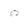 Titanstahl Hufeisen Ring mit rosa Zirkonia, stilvoller Körperschmuck für Piercing und Ohr. - 1.2*8*3mm / Rosa