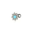 Flower opal dermal anchor body piercing jewelry stainless steel variant steel body jewelry - Flower Shape / Blue Opal