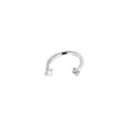 Edelstahl Hufeisen Septum Ring mit glänzenden Zirkonia Kristallen Piercing Schmuck - 1.2*8*3mm / Weiß