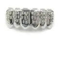 Hip hop grillz teeth top bottom silver rhinestone dental grillz fashion tooth jewelry - Lower / Silver