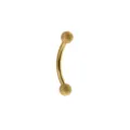 Gold curved eyebrow ring stainless steel piercing jewelry sandblasted ball variant - 1.2x6mm / Gold