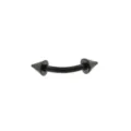 Black stainless steel curved barbell eyebrow piercing with double cone ends for body art. - Spike (External Thread) / 1.6x6x3mm / Black