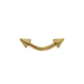 Stainless Steel Curved Eyebrow Barbell Ring Body Piercing with Cone Spike Jewelry - Spike (External Thread) / 1.6x6x3mm / Gold