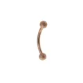 Stainless steel curved barbell eyebrow piercing with sandblasted balls, rose gold body jewelry. - 1.2x6mm / Rose Gold